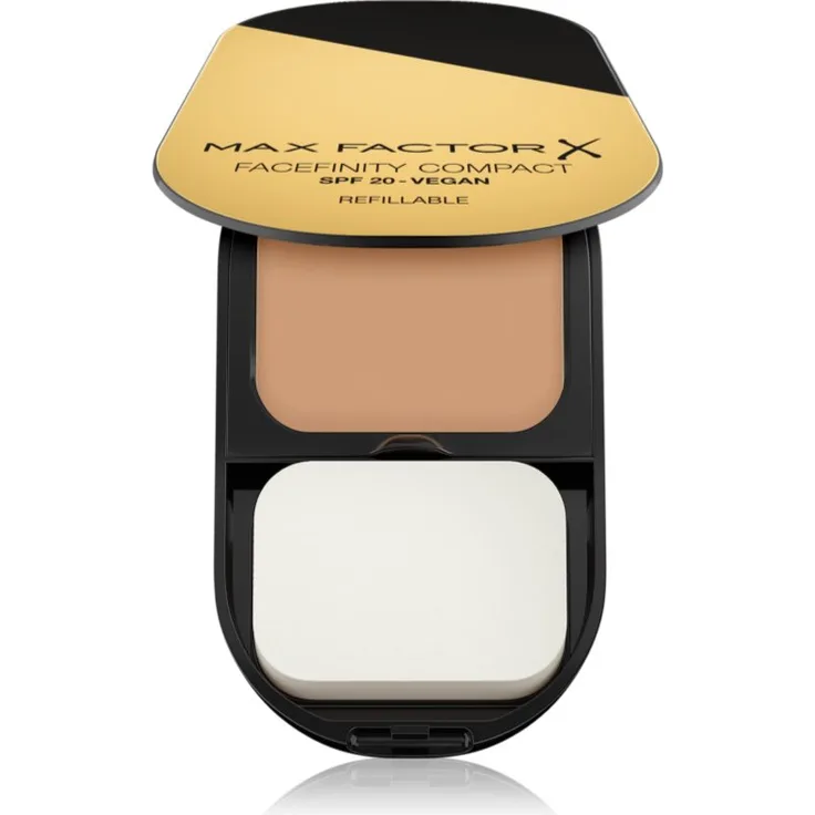 Max Factor Facefinity Refillable, mattierendes Kompakt-Make-up mit SPF 20, Farbton 001 Porcelain, 10 g