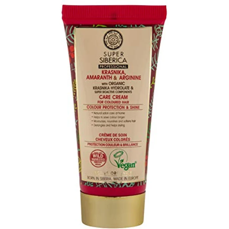 Natura Siberica Super Krasnika, Amaranth & Arginin Pflegecreme für coloriertes Haar, 50 ml – Bild 1