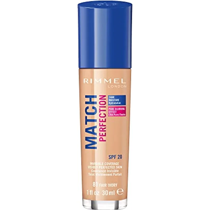 Rimmel London Match Perfection 081, Make-Up Foundation, 30 ml mit perfekter Farbnuance und natürlichem Finish