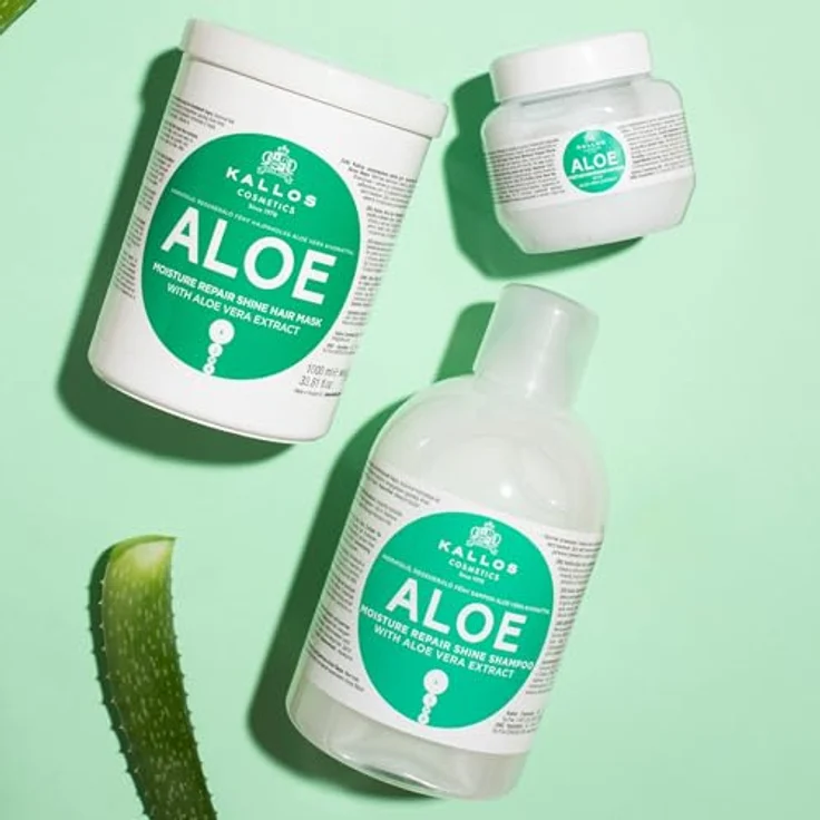 Kallos Kjmn Aloe Vera Feuchtigkeitsspendende Aufbauende Haarmaske 1000 ml – Bild 3