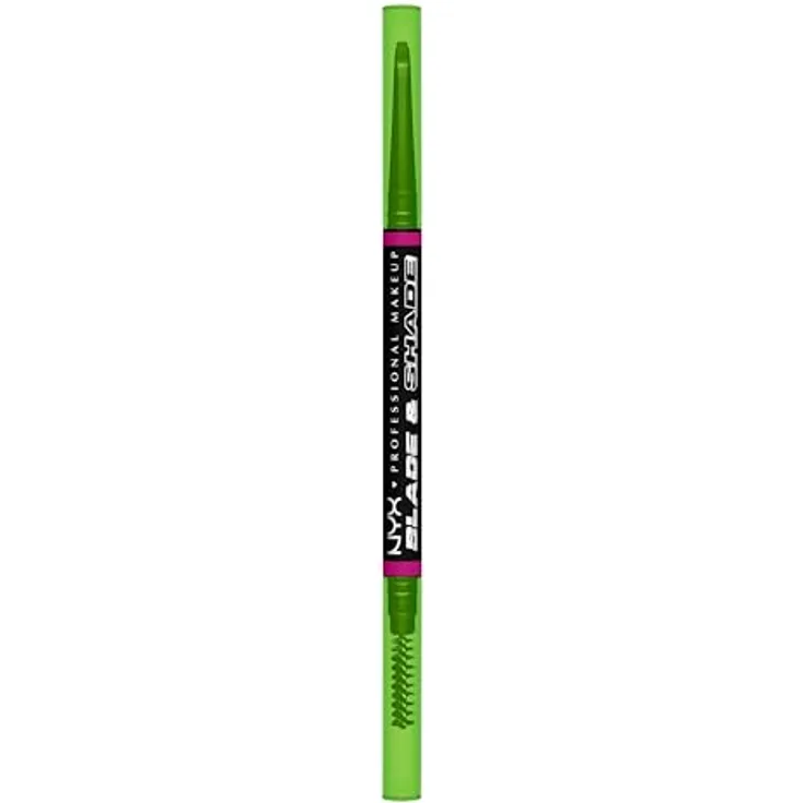 NYX Professional Makeup Blade & Shade Augenbrauenstift mit Bürste, Farbton Black, 0.06 g, präzise Korrektur und langanhaltender Effekt