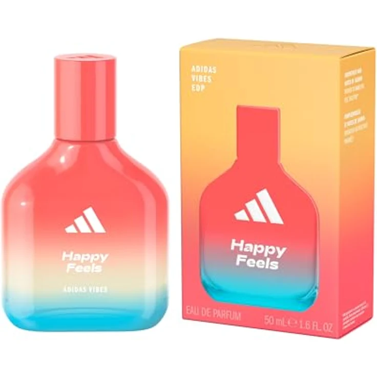 Adidas Vibes Happy Feels Eau de Parfum für alle, lebendig und belebend, Grapefruit und Jasmin, 50 ml – Bild 1