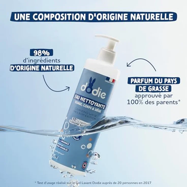 Dodie Eau nettoyante 3 en 1, Gesichtsreinigungslösung für einfache und schnelle Reinigung, 1L 1000 ml – Bild 3