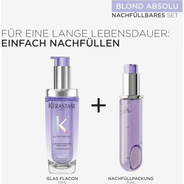 KÉRASTASE Blond Absolu l’Huile Cicagloss, Stärkendes Pflege-Öl für blondes oder blondiertes Haar mit Hitzeschutz, Nachfüllbarer Flakon, 75 ml – Bild 5