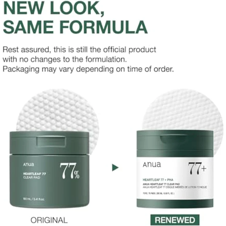 Anua Heartleaf 77% Clear Pad, beruhigende Toner-Pads mit 77% Herzblattextrakt für sanfte Exfoliation, 160g – Bild 2