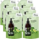 share Flüssigseife Nachfüllbeutel, Limette & Koriander (6x500ml), pH-hautneutral, vegane Handseife, plastiksparend