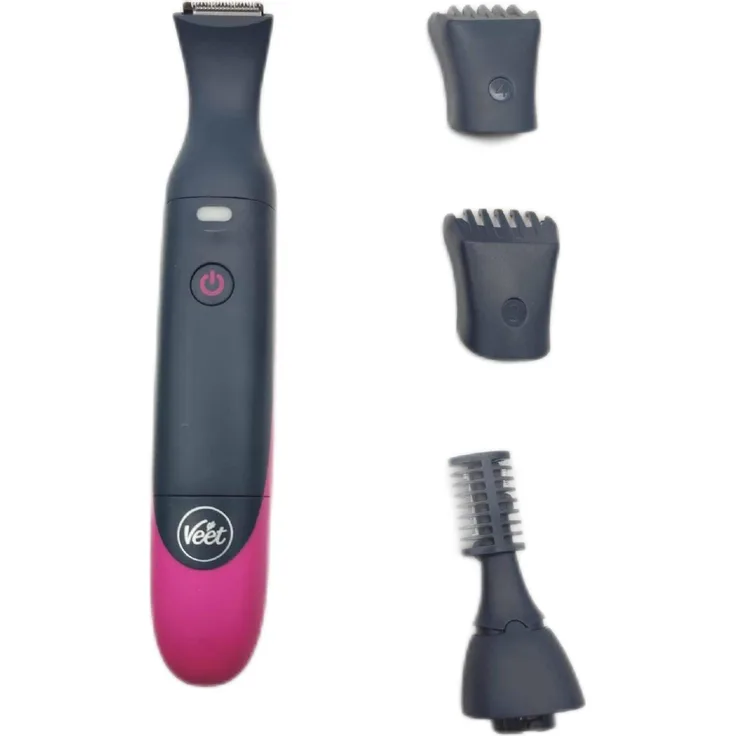 Veet Haartrimmer Damen Expert Intimate All In One Trimmer, präzise Intimpflege und Gesichtshaarentfernung, ergonomisches Design, wasserdicht, umfangreiches Zubehör
