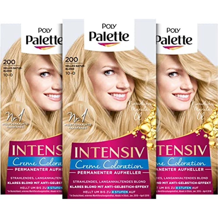 Poly Palette Intensiv Creme Coloration 200/10-0 Helles Naturblond 3 x 115 ml – Bild 2