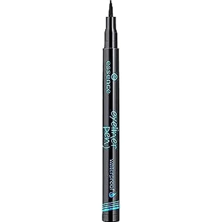 essence eyeliner pen waterproof, Eye Liner, wasserfest, Nr. 01 waterproof, schwarz, definierend, langanhaltend, wasserfest, vegan, ohne Parfüm (1ml)