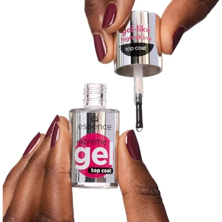 essence cosmetics extreme GEL Top Coat Überlack Nr. 01 Transparent - langanhaltend, glättend, schützend, glänzend, vegan - 1er Pack (8ml) – Bild 4