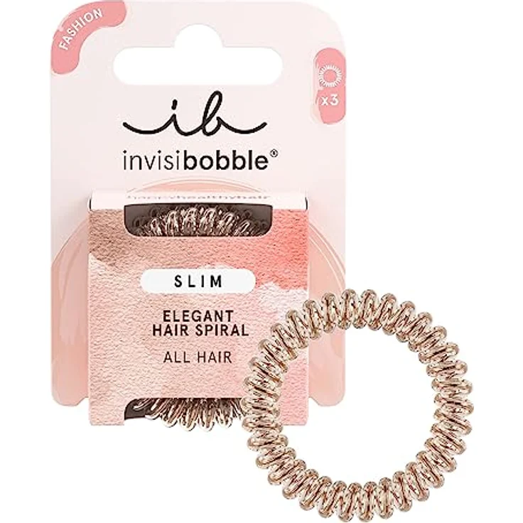 invisibobble Slim Haargummi Bronze Me Pretty I 3x Dünne Haargummis bronze für Mädchen & Damen I eleganter Look & starker Halt I designed im Herzen Münchens – Bild 1