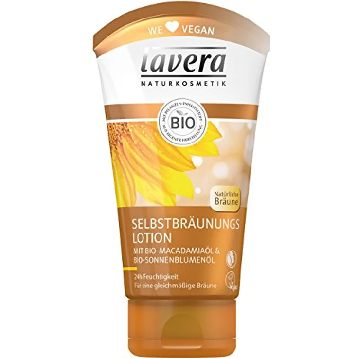 lavera Sun Selbstbräunungslotion Körper ∙ 24h Feuchtigkeit ∙ Gleichmäßige Bräune ∙ Intensive Feuchtigkeit ∙ vegan ✔ Bio Pflanzenwirkstoffe ✔ Naturkosmetik ✔ Natural & innovative ✔ Sonnenpflege 1er Pack (1 x 150 ml)