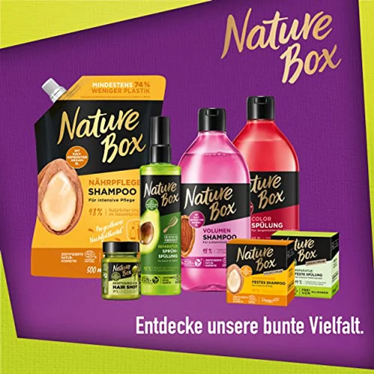 Nature Box Feuchtigkeit Festes Shampoo mit Kokosnuss-Öl, Naturkosmetik Vegan, 250 milliliters, 1er Pack (1 x 85g) – Bild 5