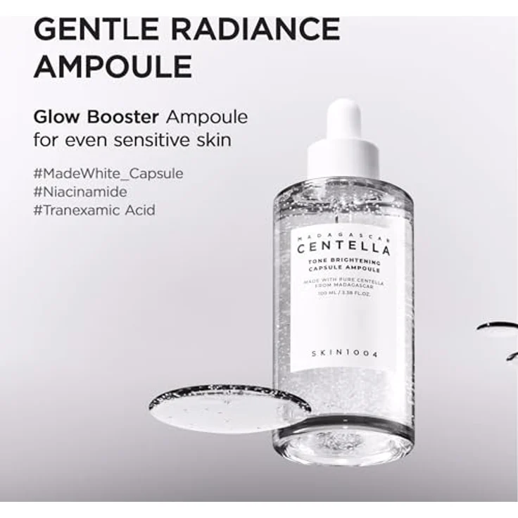 SKIN1004 Madagascar Centella Tone Brightening Capsule Ampoule, hydratisierendes Gesichtsserum für klare und glatte Haut, 50 ml – Bild 2