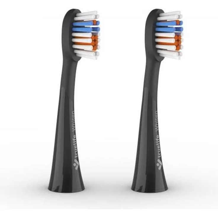 Truelife SonicBrush K-Serie Whiten Plus, Zahnbürstenkopf im 2er-Pack mit speziellem X-förmigen Gummi zur Zahnaufhellung, schwarz