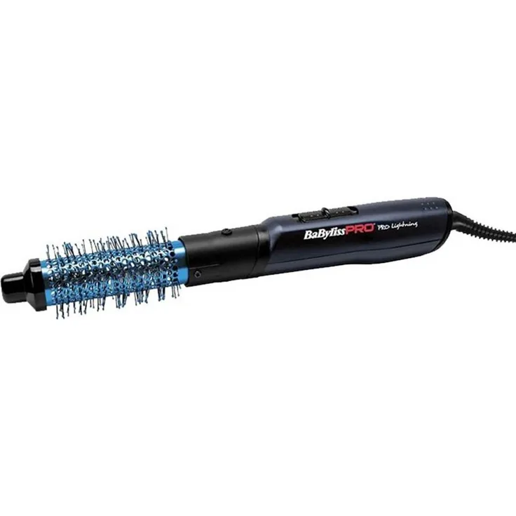 BaBylissPRO Heißluftbürste Blue Lightning PRO 34mm (BAB2650E), 700W, blau mit 2 Geschwindigkeits- und Temperatureinstellungen, drehbarem Kabel und ergonomischem Griff