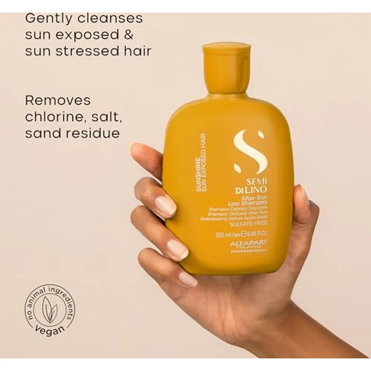 Alfaparf Milano Semi di Lino Sunshine, Schützendes Shampoo für sonnenstrapaziertes Haar, 250 ml, vegan, ohne Sulfate – Bild 3