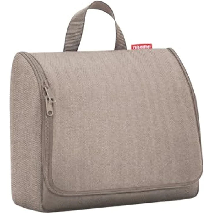 REISENTHEL® toiletbag XL herringbone mokka, großzügige Kosmetiktasche mit Haken, wasserabweisend, 4l Volumen – Bild 1