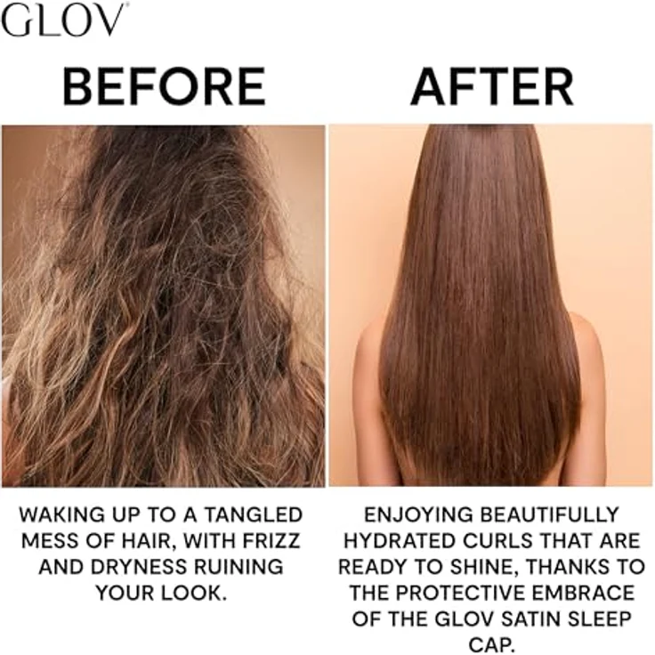 GLOV Schlafmütze Damen, Satin Haarhaube für Langes Lockiges Haar, Einheitsgröße, Schutz vor Frizz und Haarbruch – Bild 3