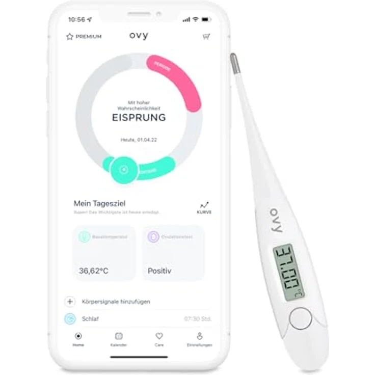 Ovy Basalthermometer, 1 Stk, zur Zykluskontrolle mit App (iOS & Android) von Ovy / Kinderwunsch, Baby Fieberthermometer oder hormonfreies Leben – Bild 2