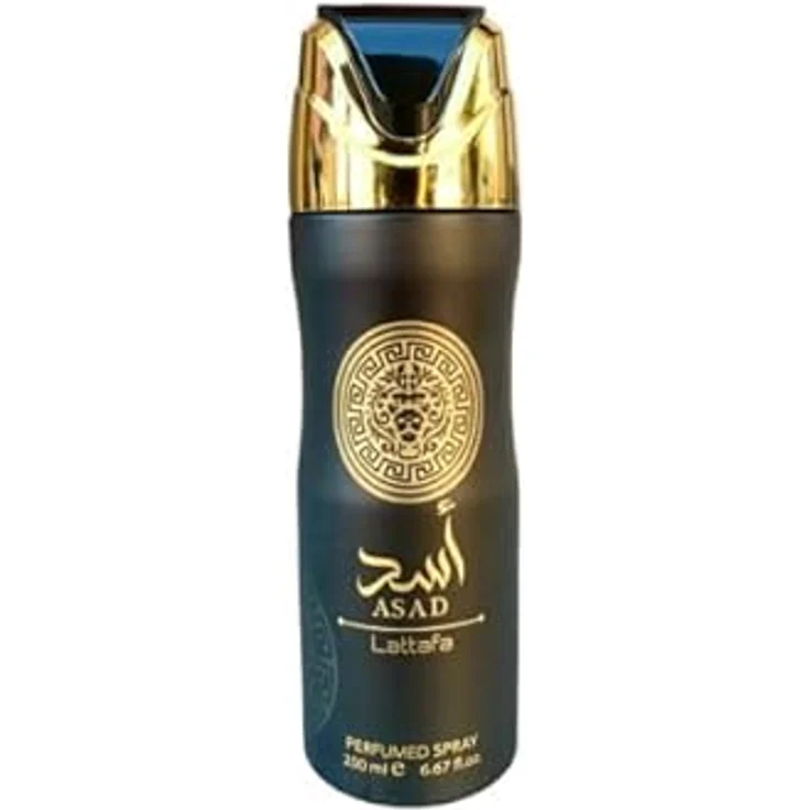 Lattafa Asad Parfümiertes Deospray für Männer, 6,7 Unzen mit Duftnoten von schwarzem Pfeffer, Ananas und Tabak – Bild 2