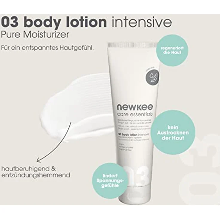 newkee Body Lotion intensive (150 ml), reichhaltige Körper Lotion, Vegan, ohne Parfüm, von Manuel Neuer & Angelique Kerber – Bild 4
