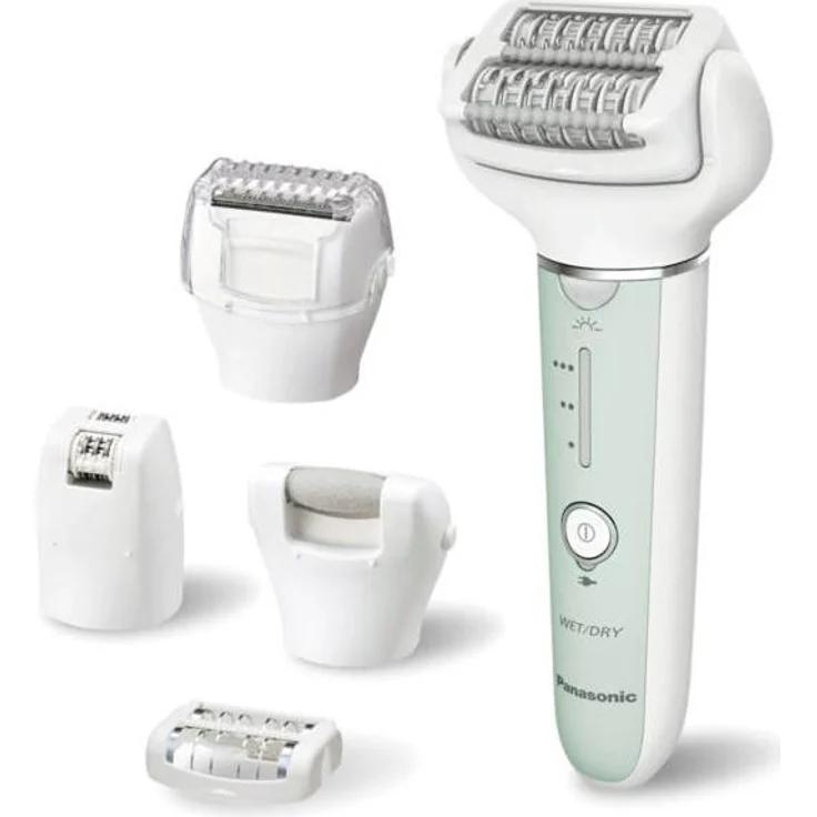 PANASONIC ES-EY70AG503 Epilierer, Wet & Dry mit 7 Zubehörteilen, 90° drehbarer Kopf, Mehrfarbig