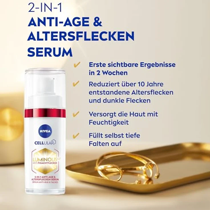 NIVEA Cellular LUMINOUS630® 2-in-1 Anti-Age & Altersflecken Serum gegen Pigmentflecken, mit Kollagen Booster und Hyaluronsäure, 30 ml – Bild 2