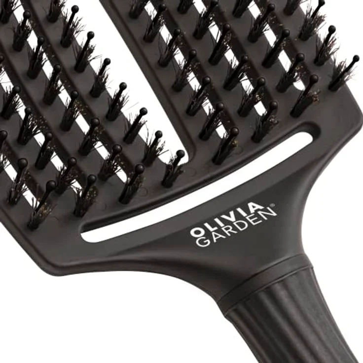 Olivia Garden - Fingerbrush Care Iconic Boar & Nylon Full Black HairBrush - Large – Bild 3