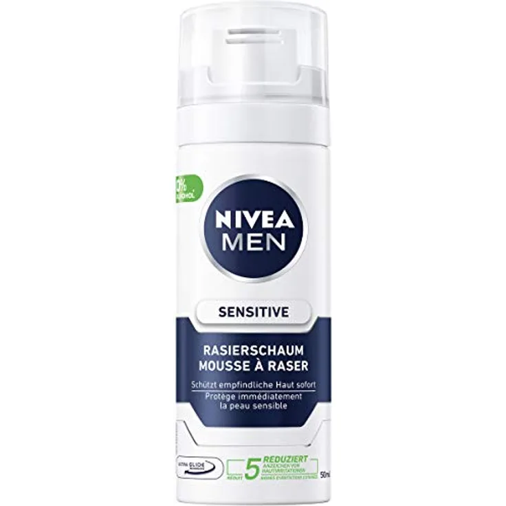 NIVEA MEN Sensitive Rasierschaum, schonender 50 ml Rasierschaum im praktischen 10er Pack für sensible Haut