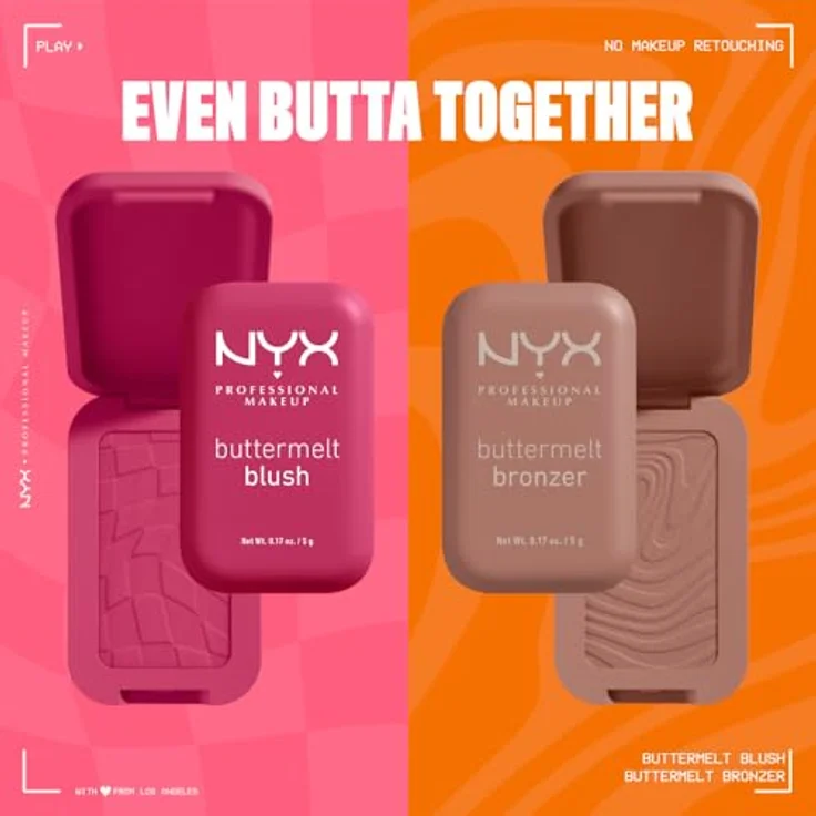 NYX Professional Makeup Buttermelt Blush 5 g 06 FOR THE BUTTA, cremiges Rouge mit Shea-, Mandel- und Mangobutter, vegan – Bild 9
