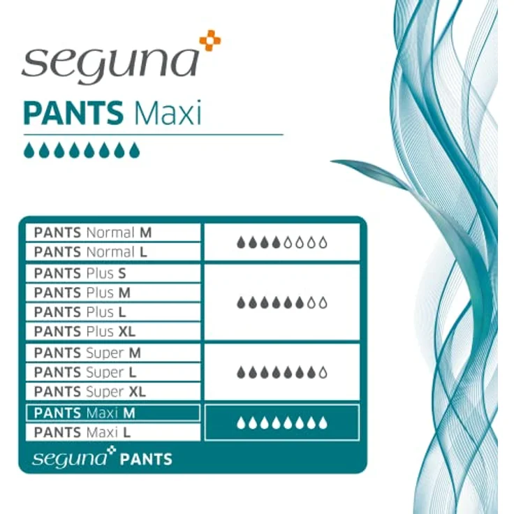 Seguna SEGUNA Pants Maxi, Inkontinenz Pants, Windelhosen für Erwachsene, Frauen, Männer, Inkontinenzhosen bei Blasenschwäche (M (Beutel 20 Stück)), Saugleistung 2.100 ml, für Hüftumfang 80-110 cm, neutraler Versand – Bild 3