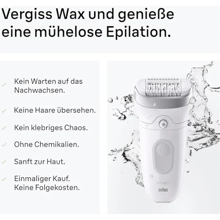 Braun Silk-épil 7 SE7-011, Wet & Dry Epiliergerät mit MicroGrip-Pinzetten-Technologie und Massagerollenaufsatz – Bild 6