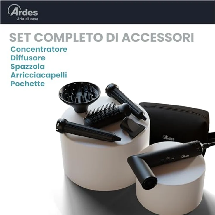 Ardes ESTYLIA ARPHON03 5-in-1 Styler und Haartrockner, 110.000 U/min Digitalmotor, automatischer Lockenstab, Coanda-Technologie, inklusive Glättungsbürste, Konzentrator und Diffusor – Bild 4
