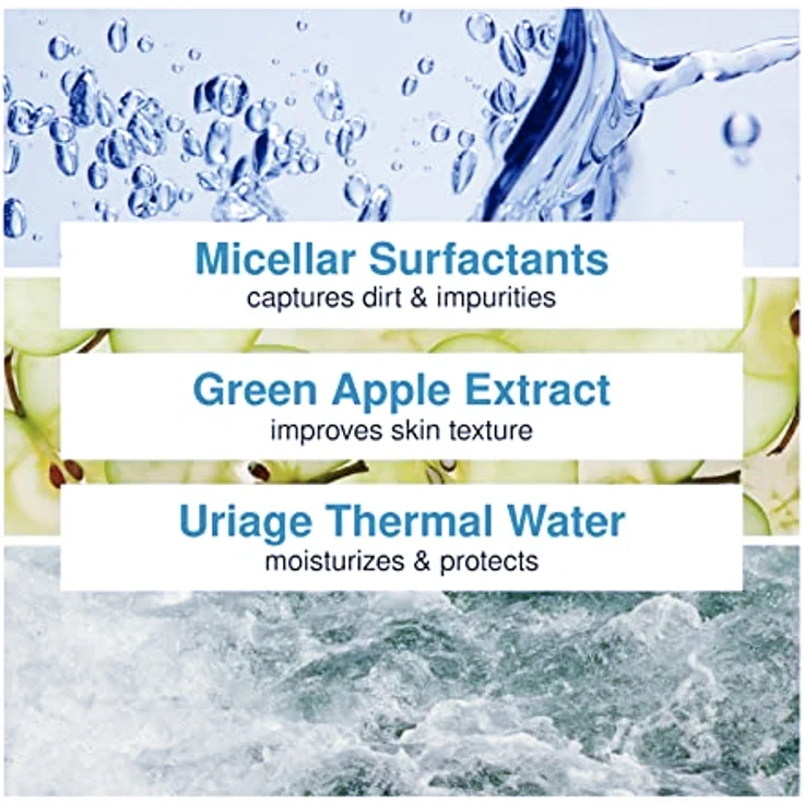 Uriage Agua Micelar Termal P.Mixta 500Ml, Feuchtigkeitsspendendes und pflegendes Duschgel sensitiv – Bild 3