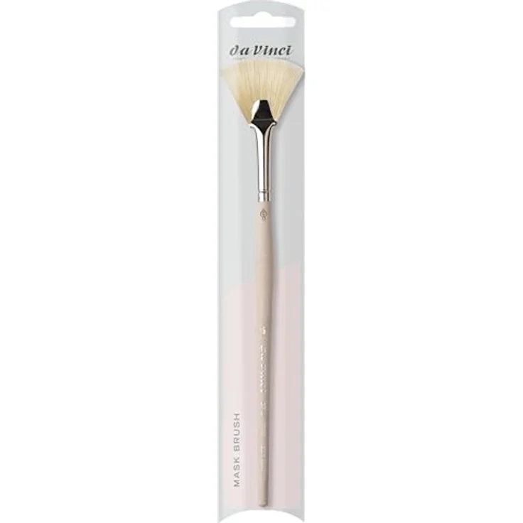 da Vinci SPA Masken-Fächerpinsel, Kunstfaser, für Gesichtsmasken & Peelings, sanft & präzise, weißer Holzgriff, Handmade in Germany, Größe 5 – Bild 4