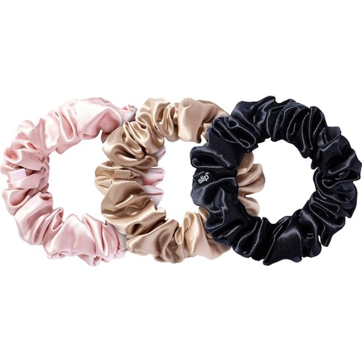 slip Pure Silk Large Hair Scrunchies, 3er Set, samtig glänzend, Haargummis für Damen