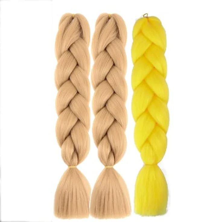 Shangxiu Jumbo-Flechthaar, braune Braids Extensions aus Kunsthaar, 24" (60 cm), 600g, schuppenfrei und weich – Bild 5
