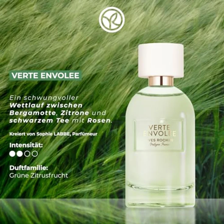 Yves Rocher PLEINES NATURE Verte Envolée, Eau de Parfum mit schwarzem Tee, Zitrone und Rose, erfrischender Damenduft, 100 ml – Bild 2