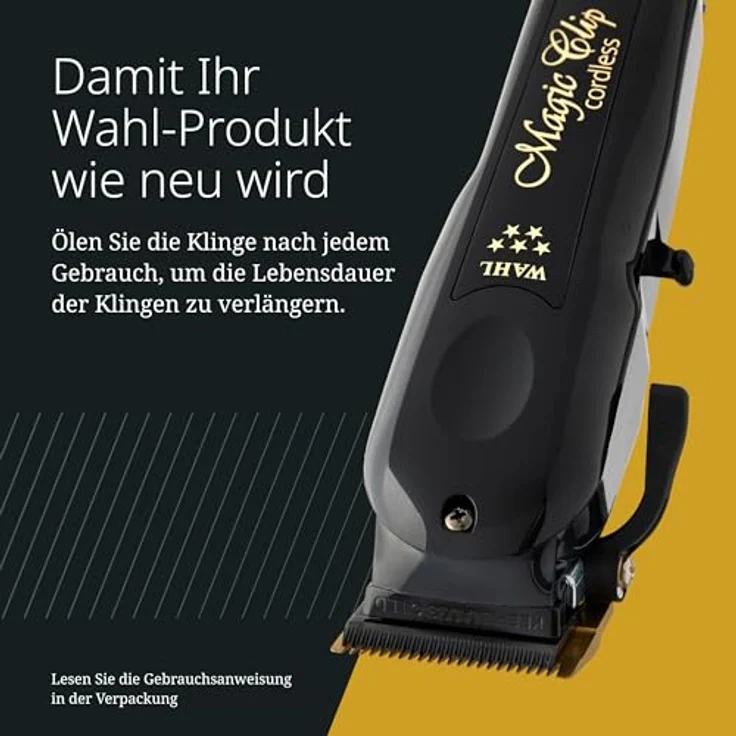 Wahl Cordless Magic Clip, Haarschneidemaschine für optimales Blending, kabellos und kabelgebunden, leistungsstarker Motor 6500 U/min, schwarz – Bild 8
