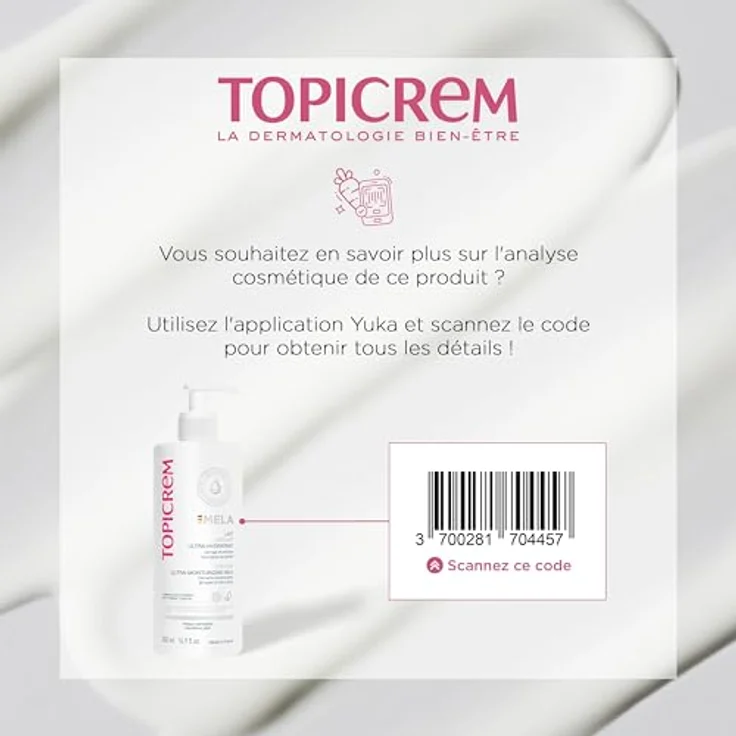 TOPICREM Mela Unifying Lightening Ultra-Moisturizing Milk 500 ml - Pflegende Körpermilch  mit langanhaltender Wirkung, dermatologisch getestet – Bild 4