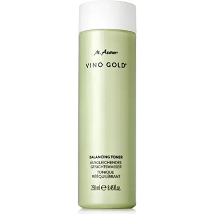 M. Asam VINO GOLD Ausgleichendes Gesichtswasser (250 ml) – befreit die Haut sanft von Make-up Rückständen, vitalisierend & ohne Alkohol, mit Aloe Vera & Vitamin B3, vegane Gesichtsreinigung