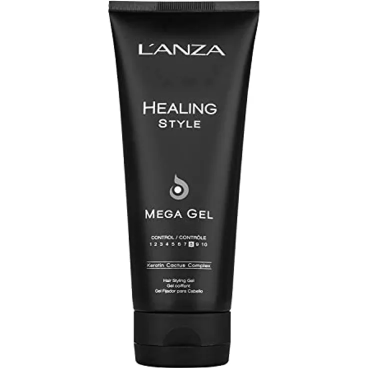 L'ANZA Heilungsstil Mega Gel mit Starkem Halteeffekt (200 ml), Pflegt und Erfrischt das Haar Während des Stylings, mit Keratin, Haargel für Frauen, Alkoholfrei, UV-Schutz, Verhindert Schäden