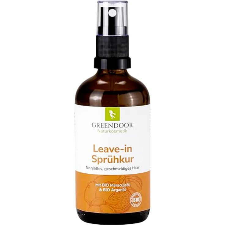GREENDOOR Leave-in Sprühkur Haare 100ml, feuchtigkeitsspendend ohne Silikone, natürlicher Glanz, Peta approved – Bild 1