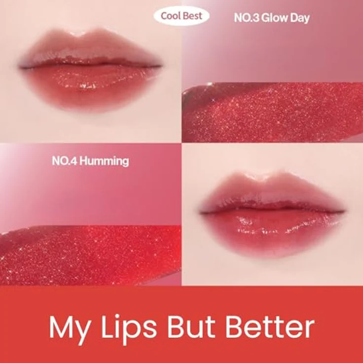 Unleashia Non-Sticky Dazzle Tint, langlebiger Lipgloss in Farbton NO.3 Glow Day, 7.6 g, feuchtigkeitsspendend und glanzgebend – Bild 6