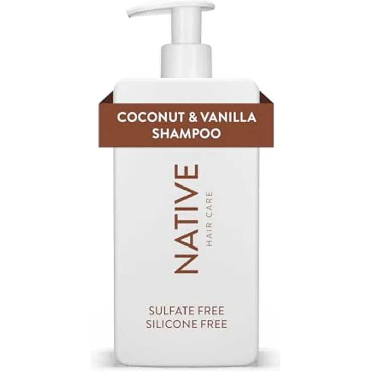 Native Shampoo, feuchtigkeitsspendendes Shampoo für Frauen & Männer, ohne künstliche Duftstoffe oder Mineralöle, mit Kokosnuss- & Vanille-Duft, 487 ml