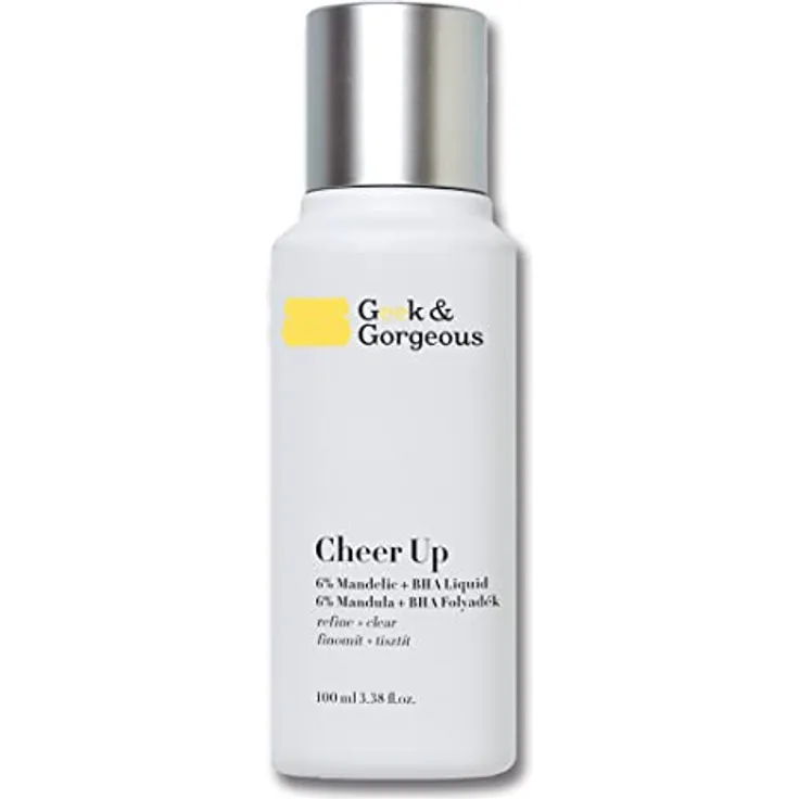 Geek & Gorgeous - Cheer up - Chemisches Peeling für das Gesicht mit Mandelsäure und BHA-Säure,wirkt gegen Akne, Mitessern und vergrößerten Poren,für Mischhaut und Ölige Haut, 100 ml