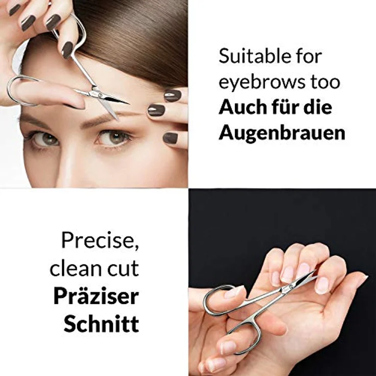 marQus Hautschere Solingen, extra scharf mit gebogener Schneide im Kunstledere etui, für Fingernägel und Nagelhaut – Bild 4