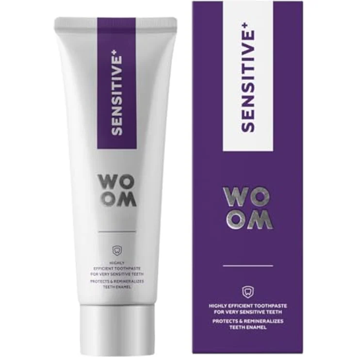 WOOM Sensitive+ Toothpaste, Zahnpasta für empfindliche Zähne, 75 ml, reduziert Empfindlichkeit und bekämpft Zahnbelag – Bild 1