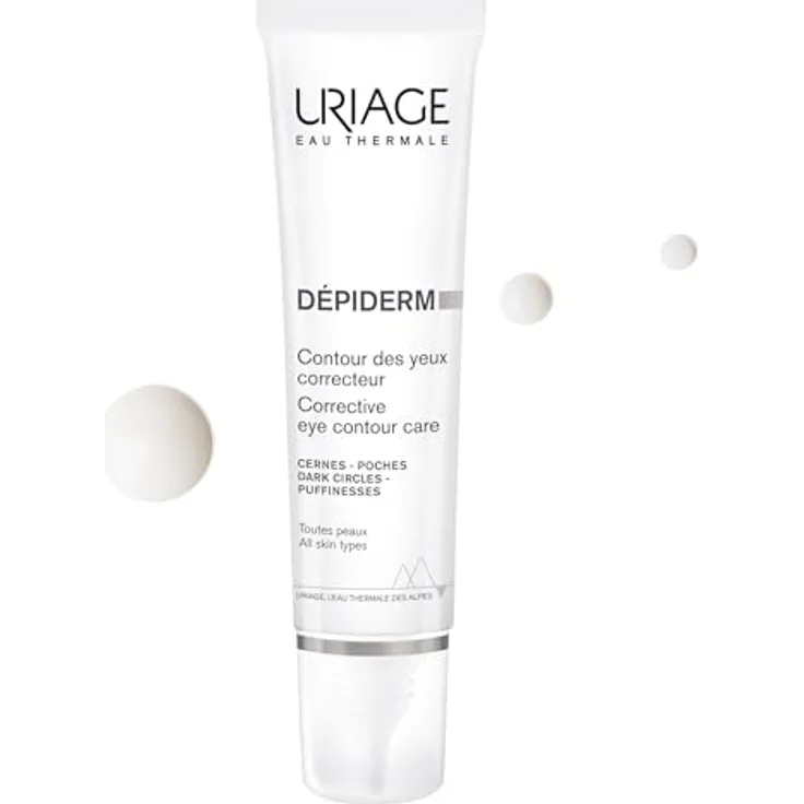 Uriage Dépiderm Korrigierende Augenpflege 15ml - Gegen Schwellungen & Augenringe - Feuchtigkeitsspendender & Schützender Augenkorrektor - Dermatologisch Getestet
